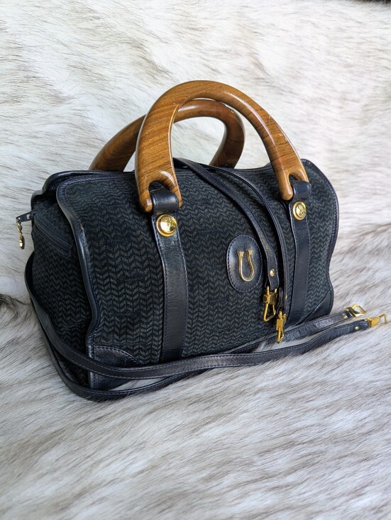 Caggiano Handbags - Vintage Caggiono Navy Suede Satchel